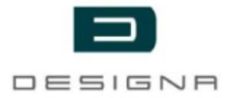 Das Logo zeigt ein Icon mit DS und den grauen Schrifzug DESIGNA darunter.