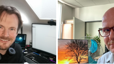 Datenmanagement Experten Torben und Matthias bei der Arbeit im Homeoffice.